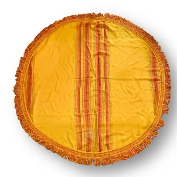 v i n t a g e :: Vibrant Woven Table Cloth 6 Napkin Set MCM Boho - Picture 5 of 16